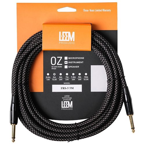 Leem FRS-5(GR/BK) Кабель инструментальный, черный/серый.
