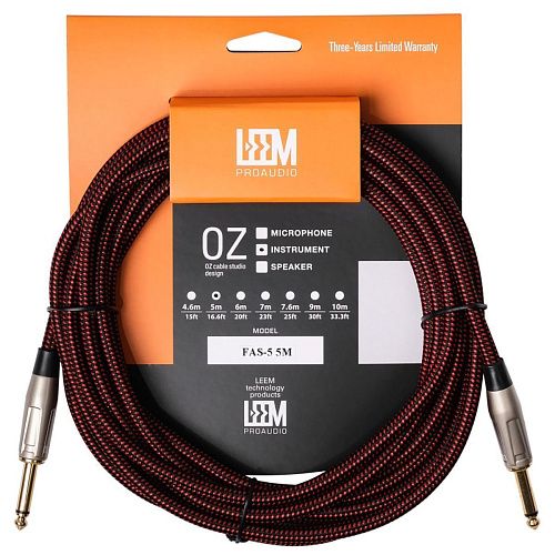 Leem FAS-5(BK/RD) Кабель инструментальный, черный/красный.